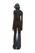 CLOSS MESH TOPS -BROWN×CHARCOAL- *Last1